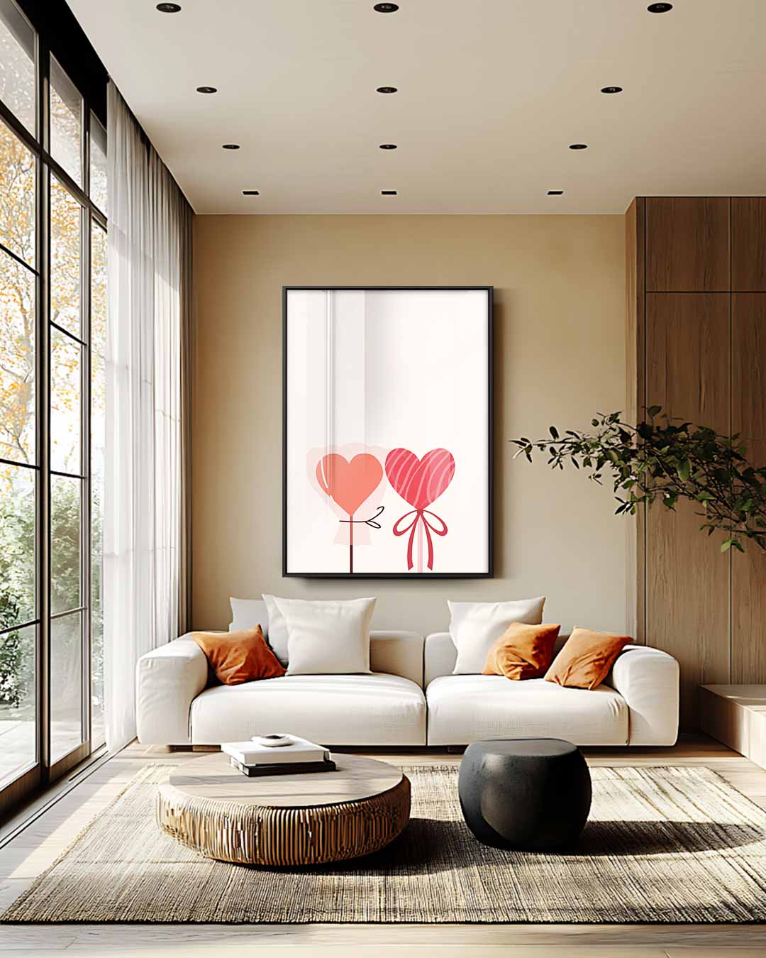 Hart Lollie Illustratie Kunstwerk-canvas-dibond-plexiglas-wanddecoratie-WallArtistic