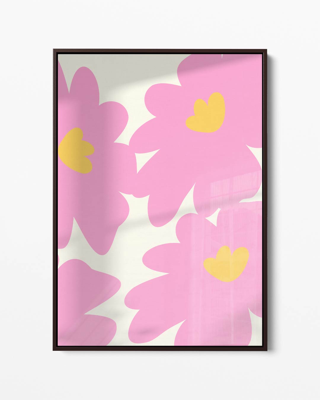 Vrolijk Bloemenpatroon Kunstwerk-canvas-dibond-plexiglas-wanddecoratie-WallArtistic