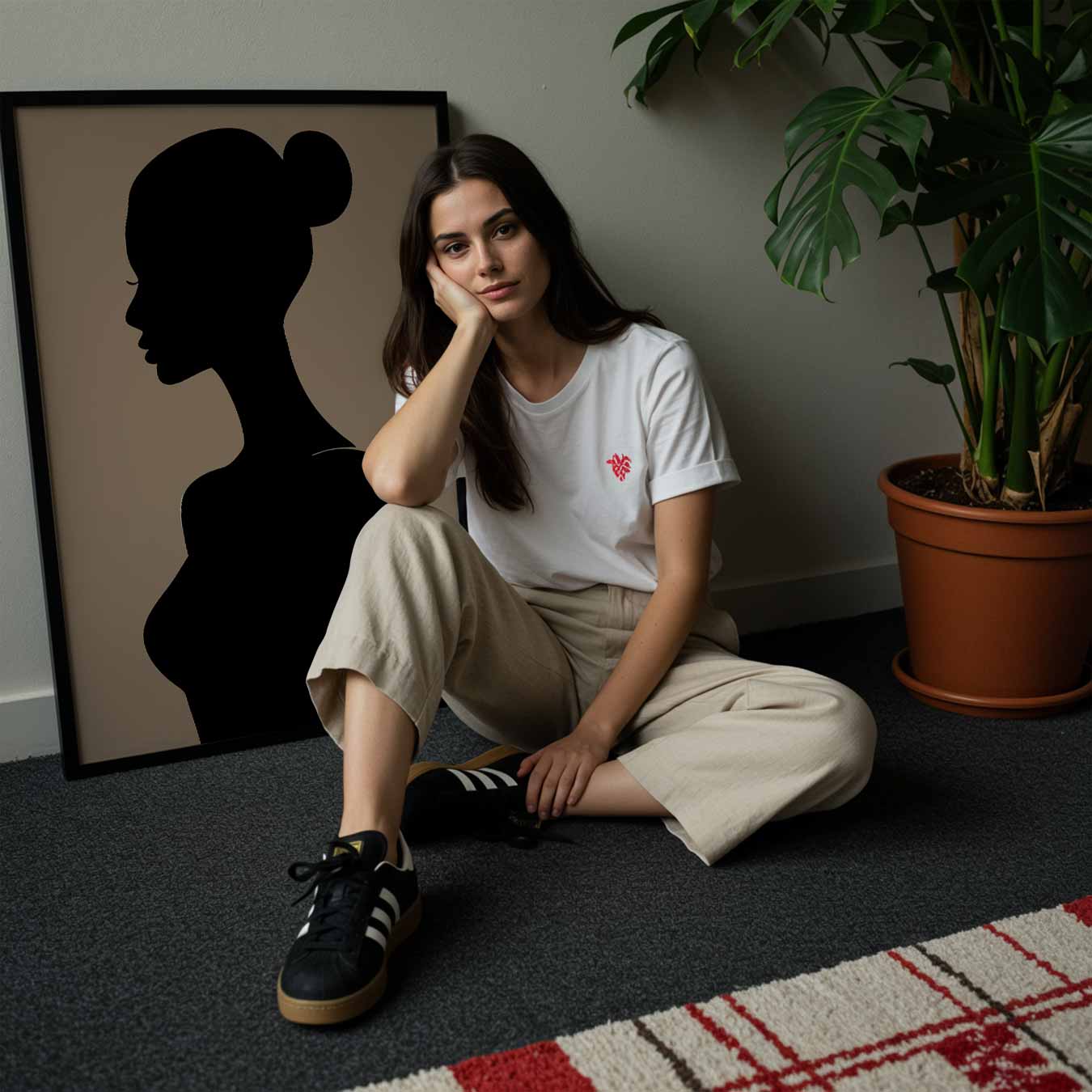 Elegante Vrouwelijke Silhouet Poster