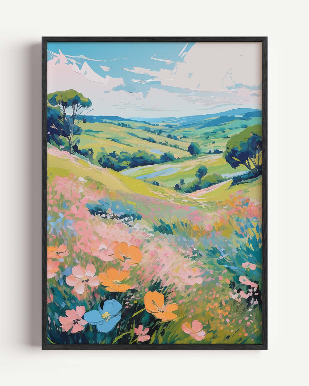 Vrolijke Bloemenweide Poster