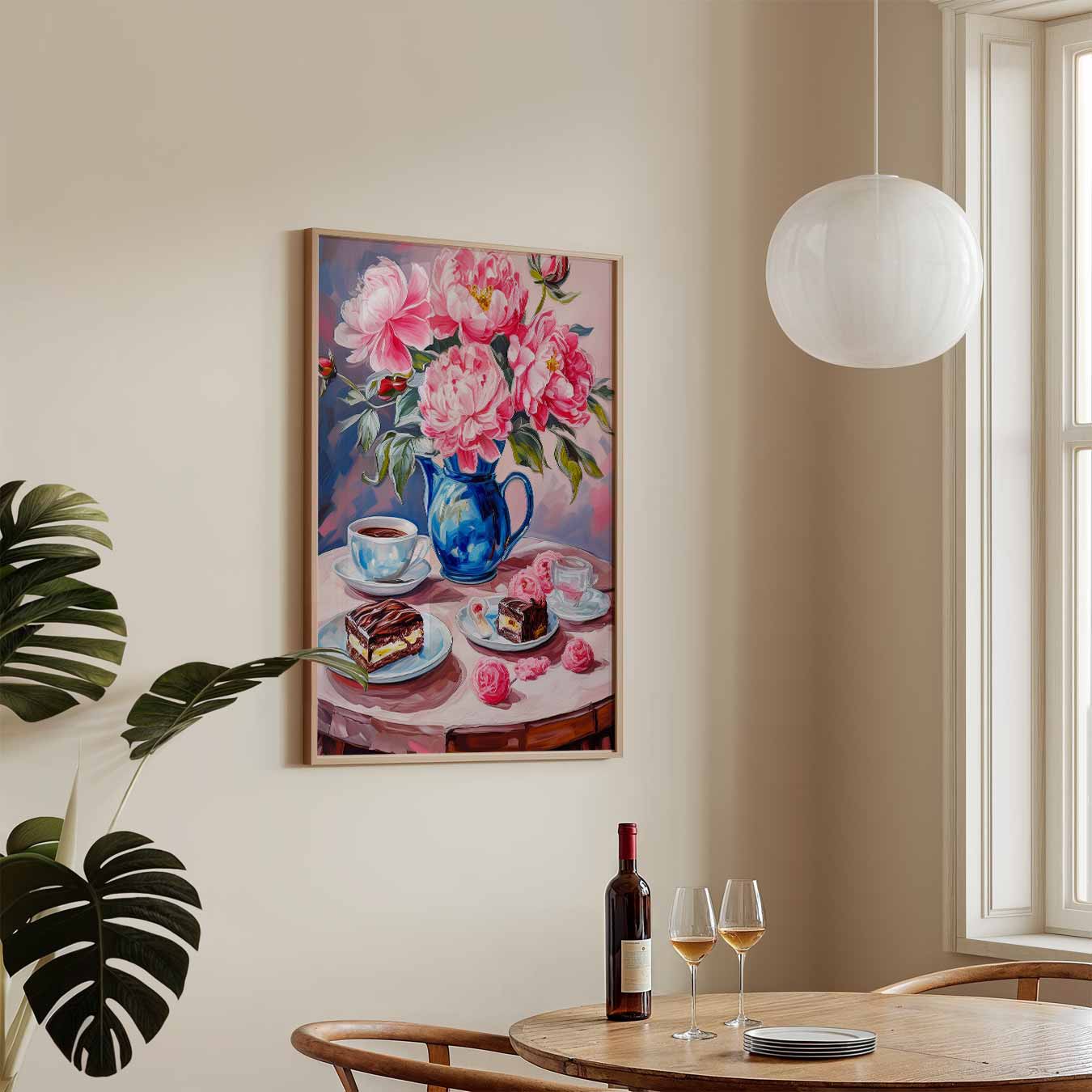 Romantische Bloemen en Dessert Poster