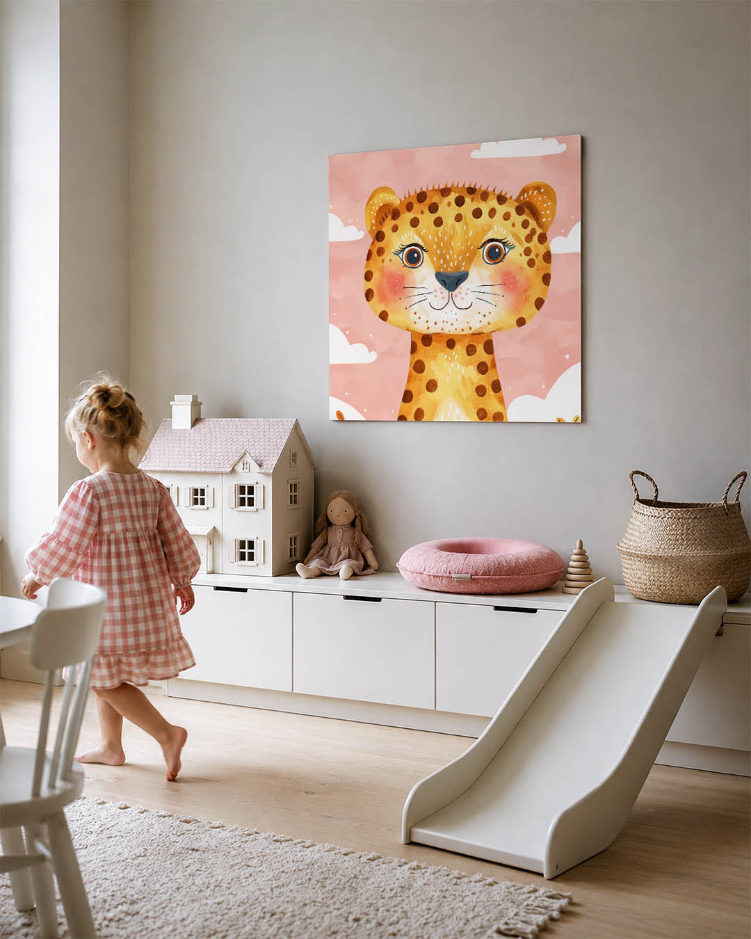 Vrolijke luipaard illustratie Kunstwerk
