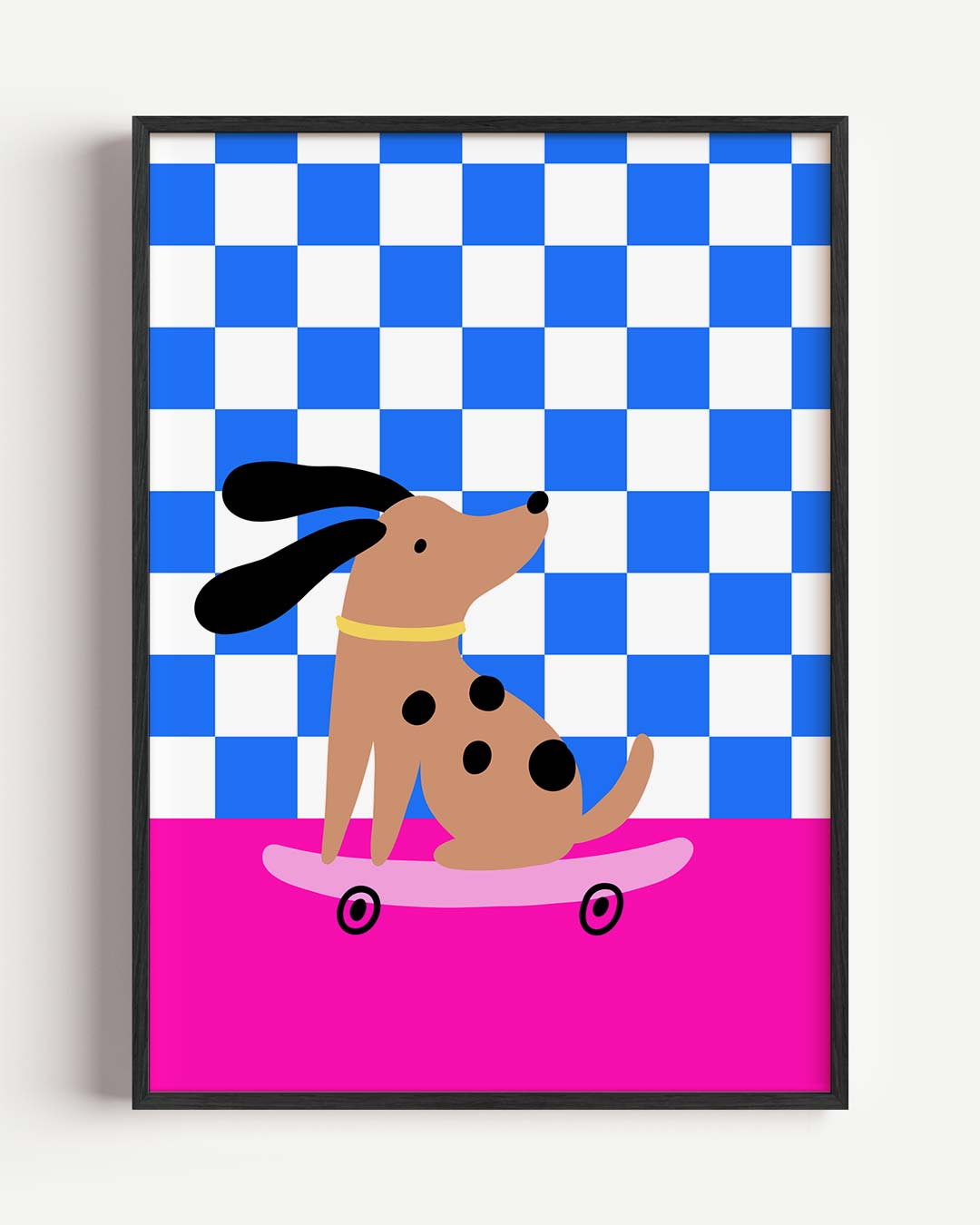 Vrolijke Hond op Skateboard Poster