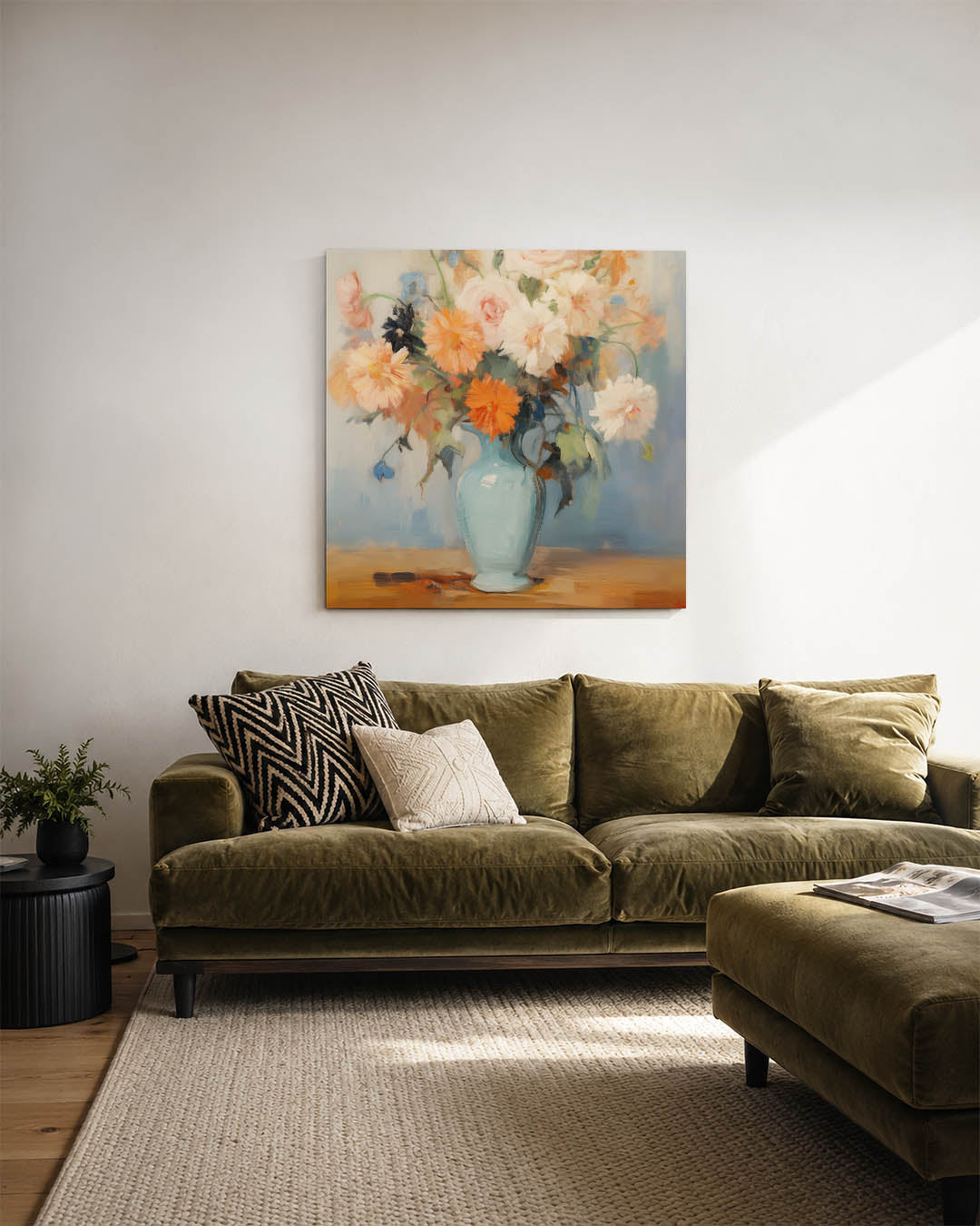 Bloemrijke vaas Kunstwerk