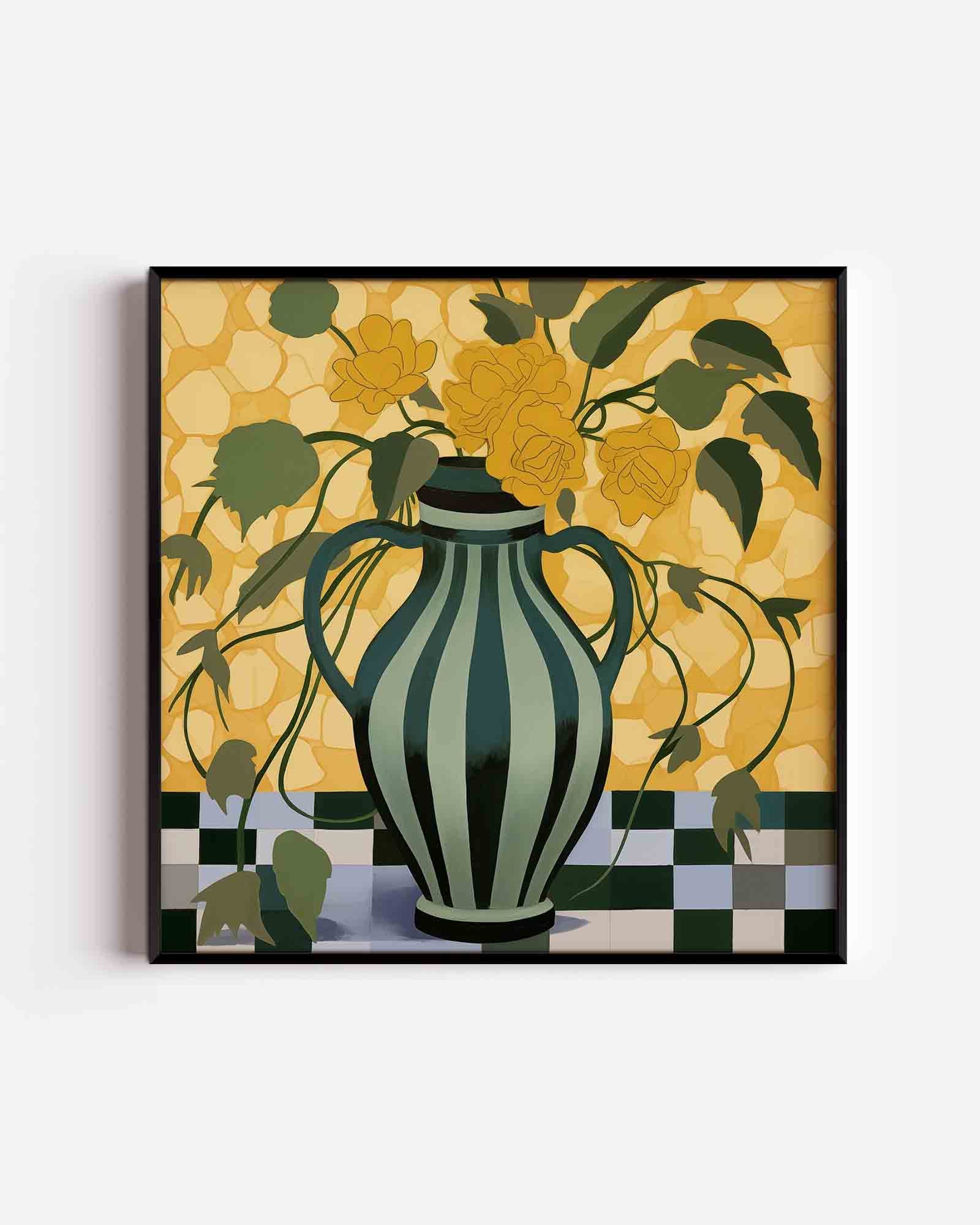 Vaas met bloemen Poster