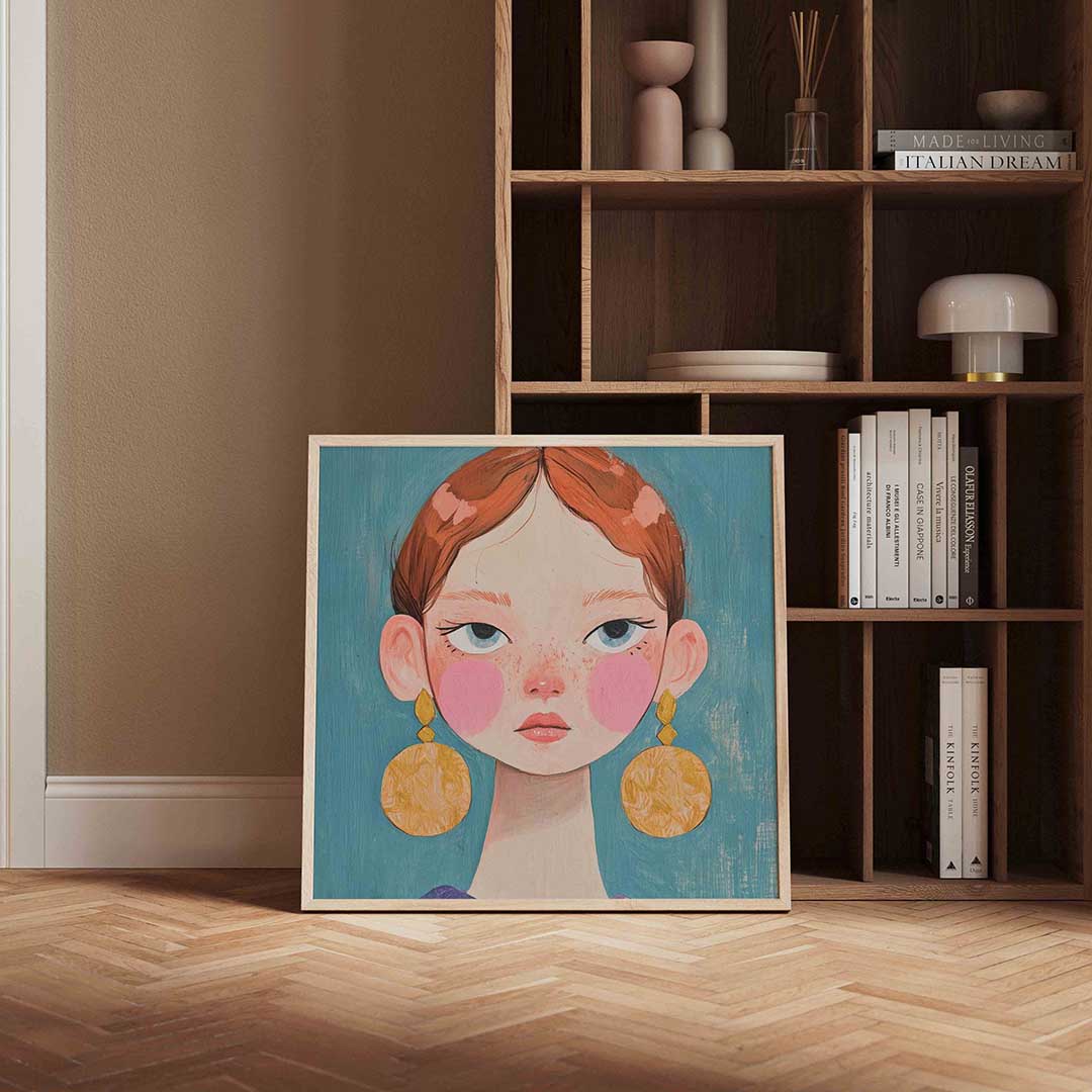 Meisje met grote oorbellen Poster