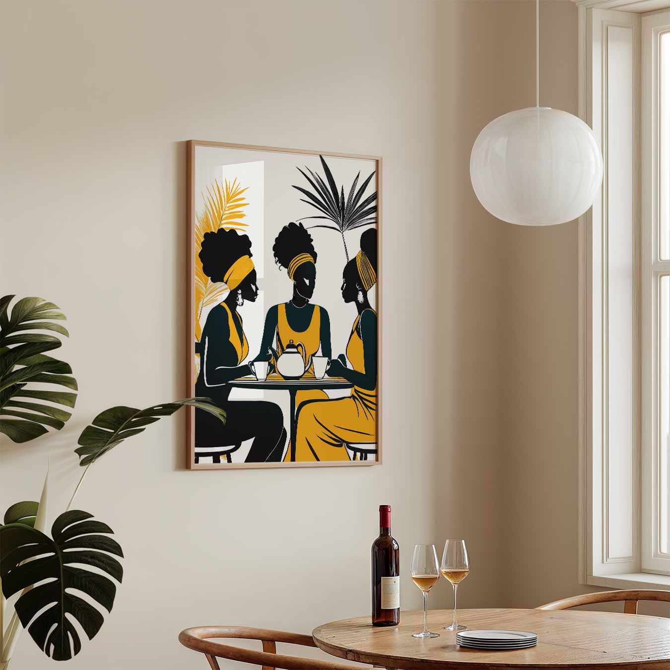 Vrouwelijke Vriendschap aan Tafel Poster
