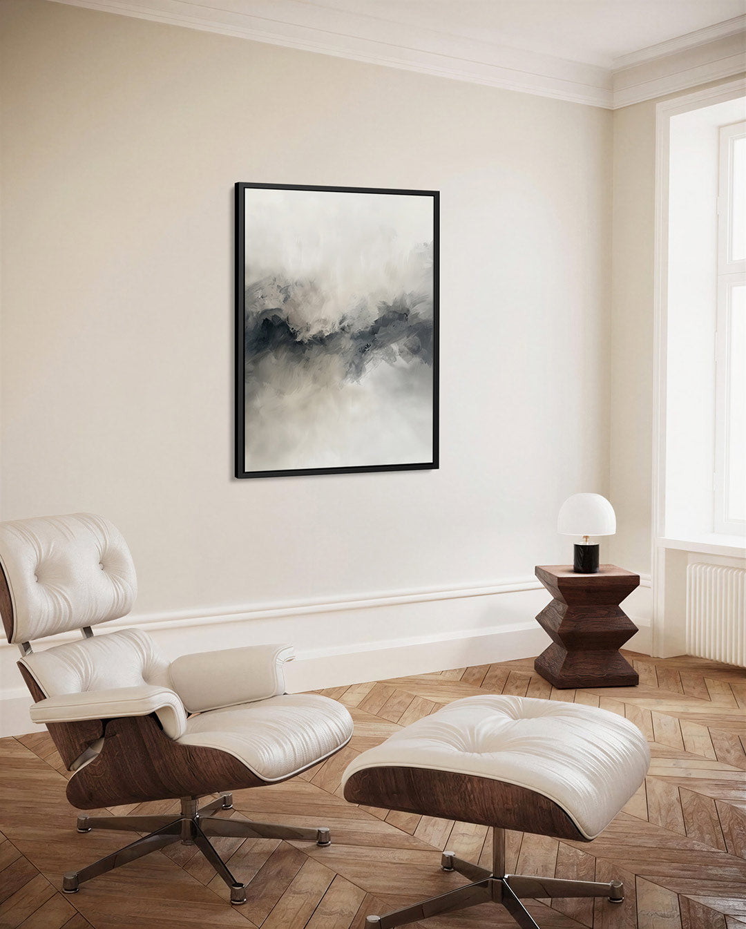 Vloeiende grijstinten Kunstwerk