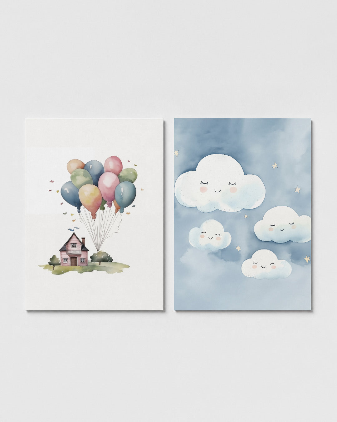 Droomhuis en ballonnen Posterset