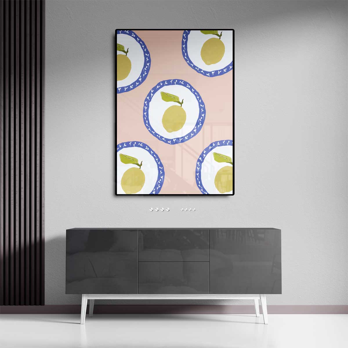 Zomerse Citroenen op Bord Kunstwerk-canvas-dibond-plexiglas-wanddecoratie-WallArtistic