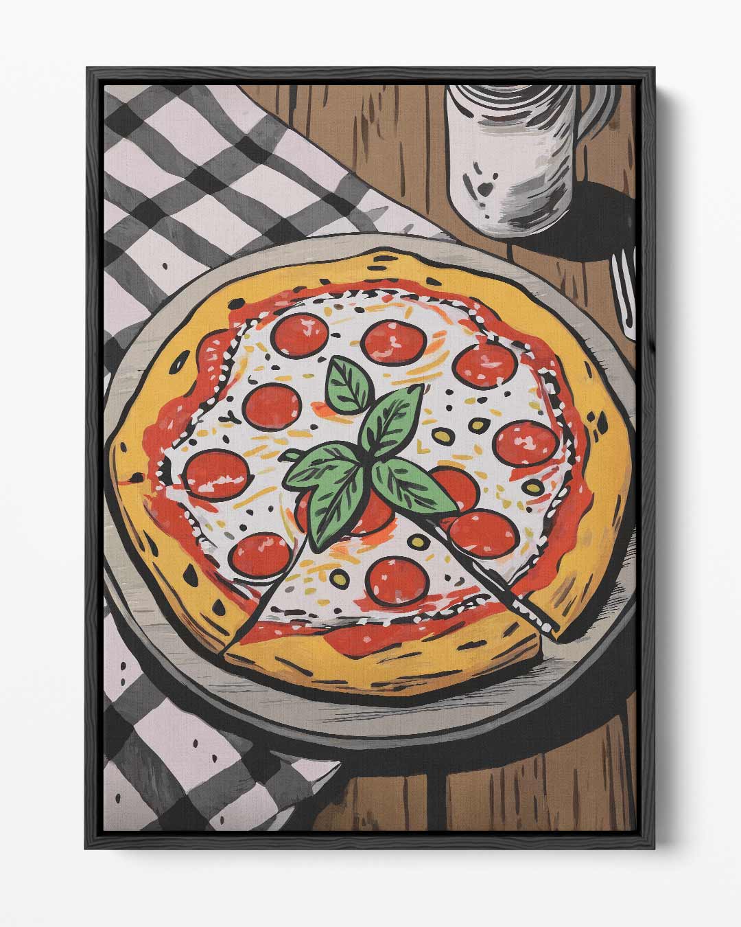 Pizza Liefde op Canvas Kunstwerk-canvas-dibond-plexiglas-wanddecoratie-WallArtistic