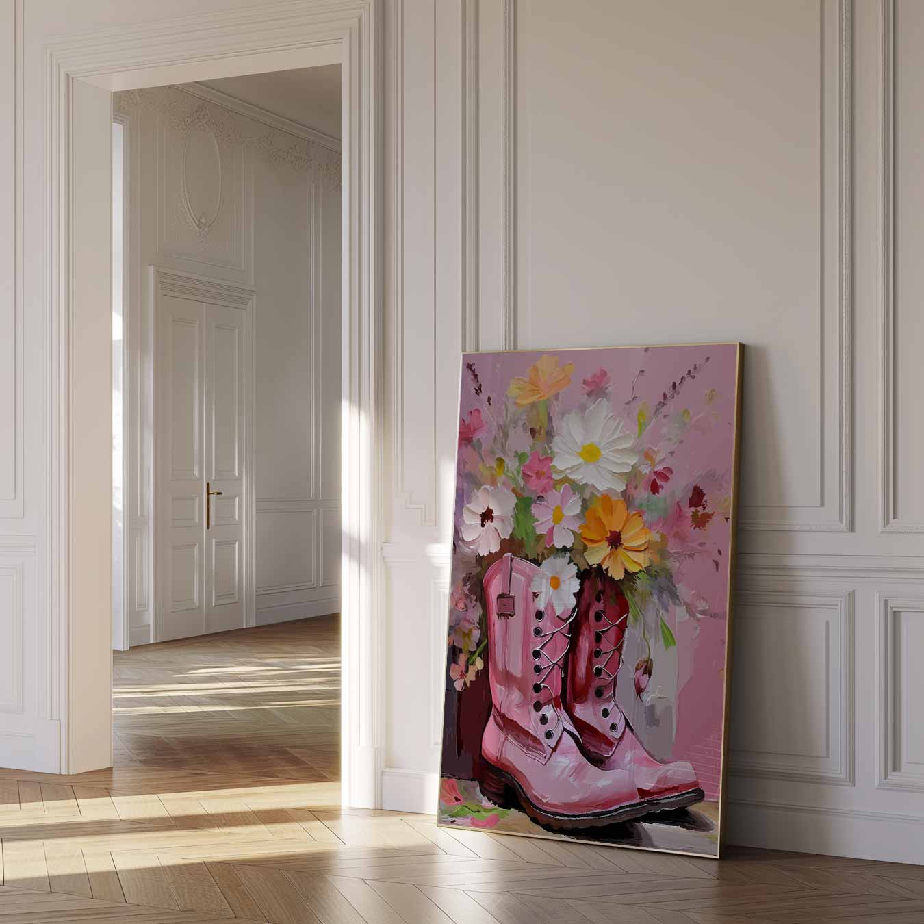 Bloemige Laarzen Poster