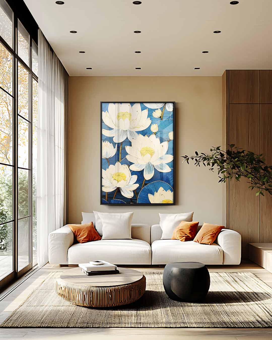 Droomachtige Waterlelies Kunstwerk-canvas-dibond-plexiglas-wanddecoratie-WallArtistic