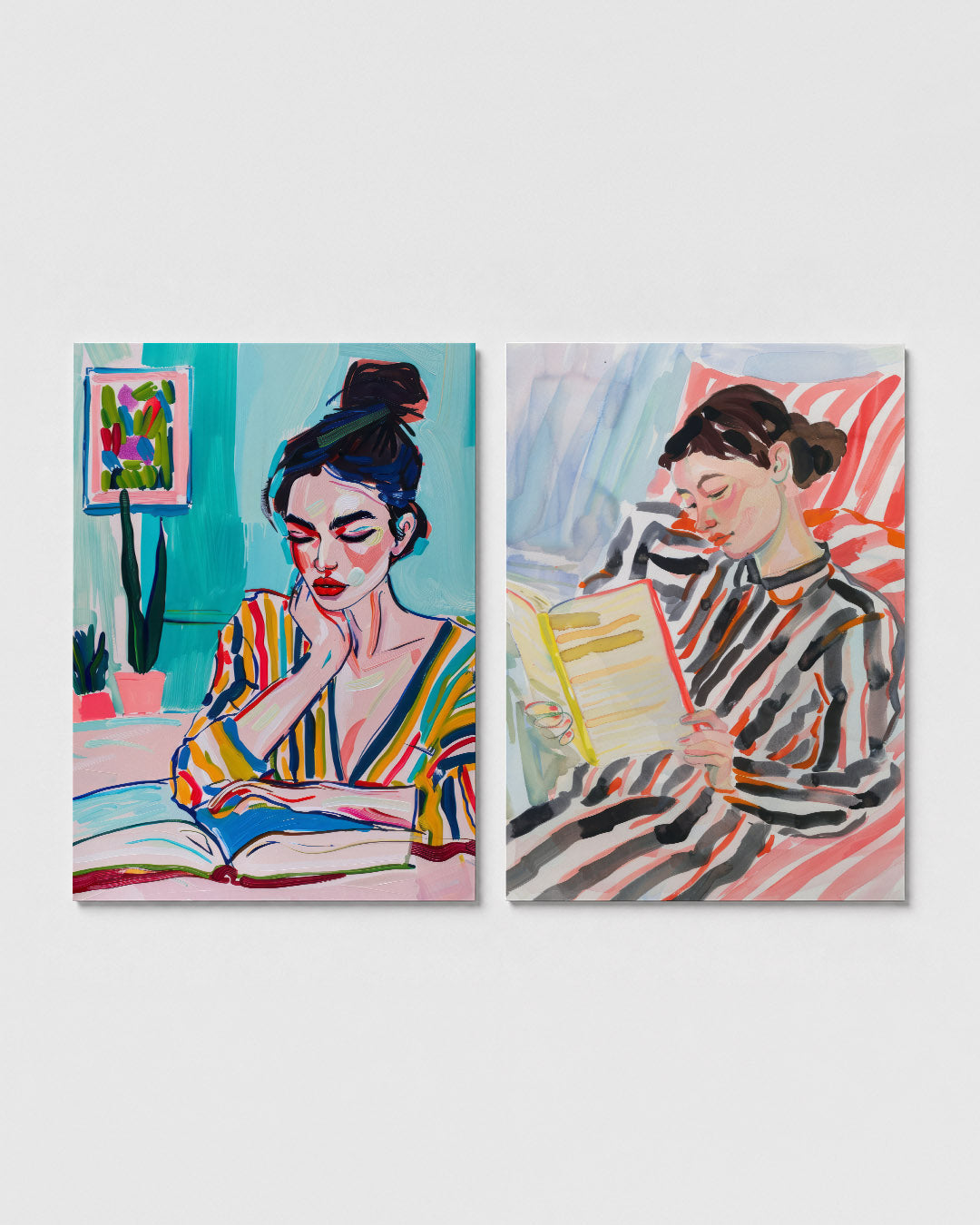 Kleurrijke lezing Posterset
