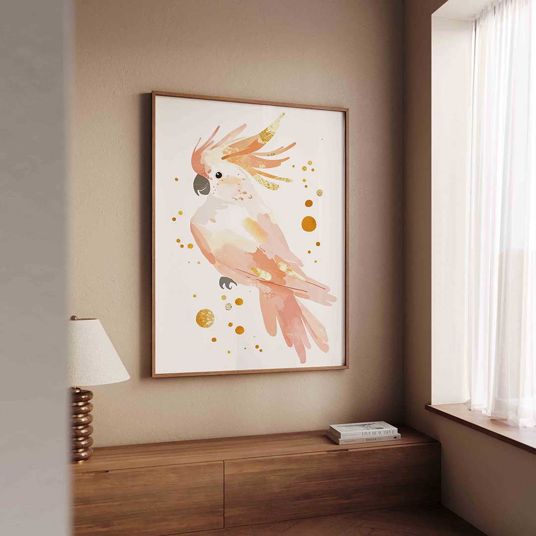 Papegaai met gouden accenten Poster
