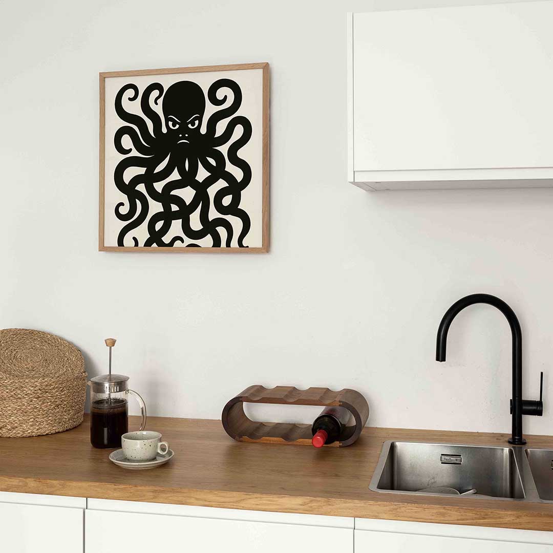 Octopus met krullende tentakels Poster