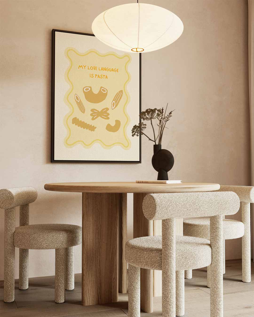 Pasta Liefde Poster Kunstwerk-canvas-dibond-plexiglas-wanddecoratie-WallArtistic