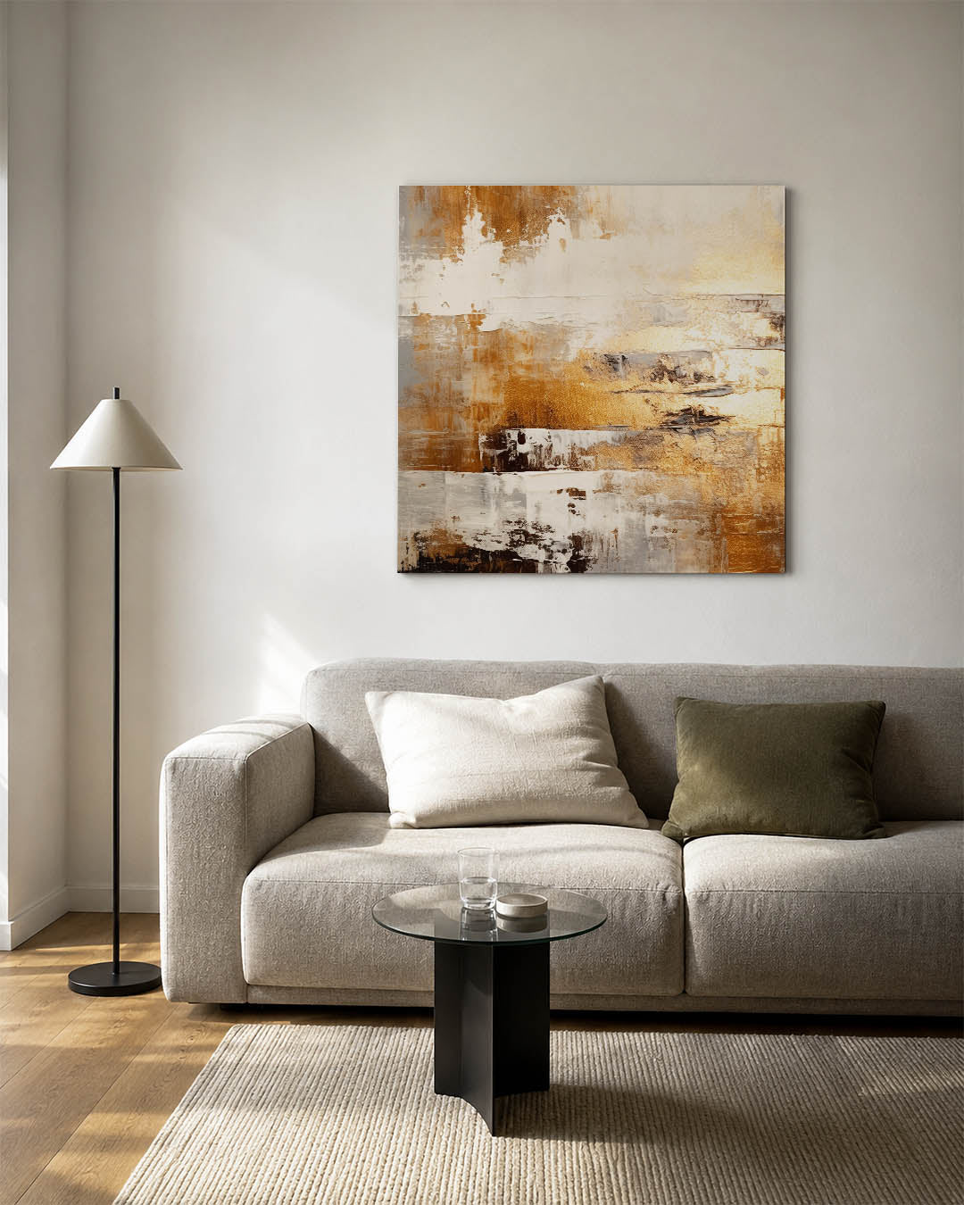 Gelaagde kleurencompositie Kunstwerk