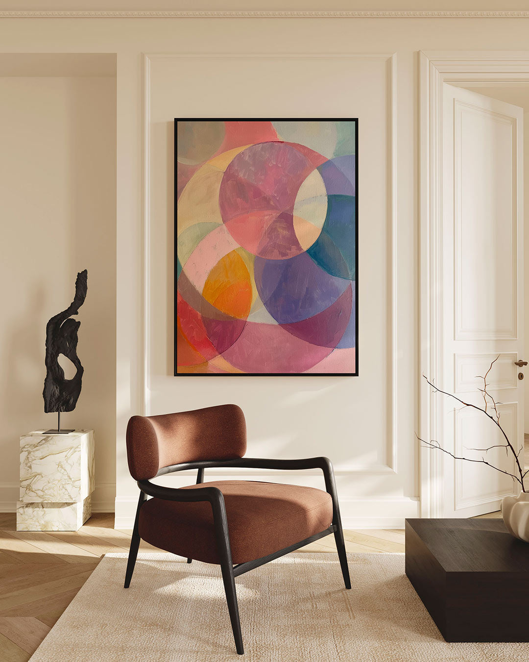 Kleurrijke cirkelvormen Kunstwerk