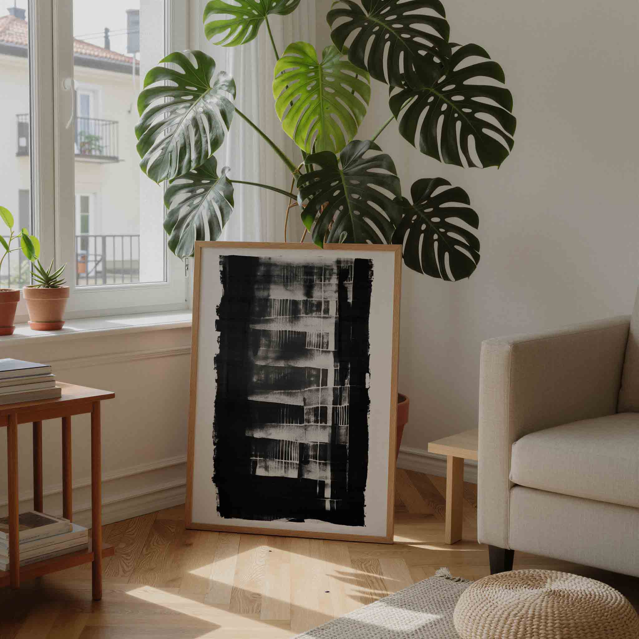 Abstracte zwart wit Poster