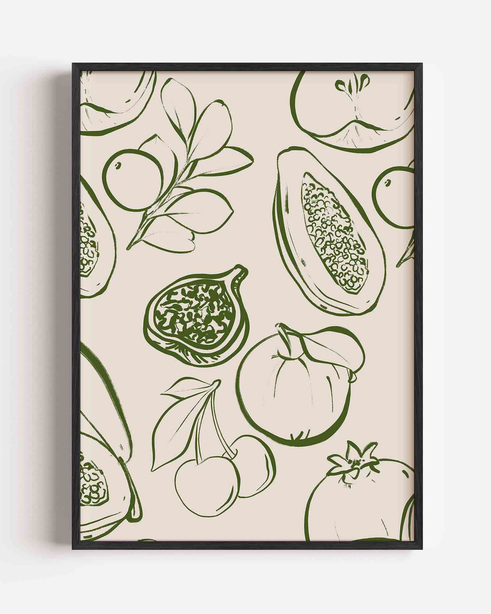 Fruit en bladeren Poster