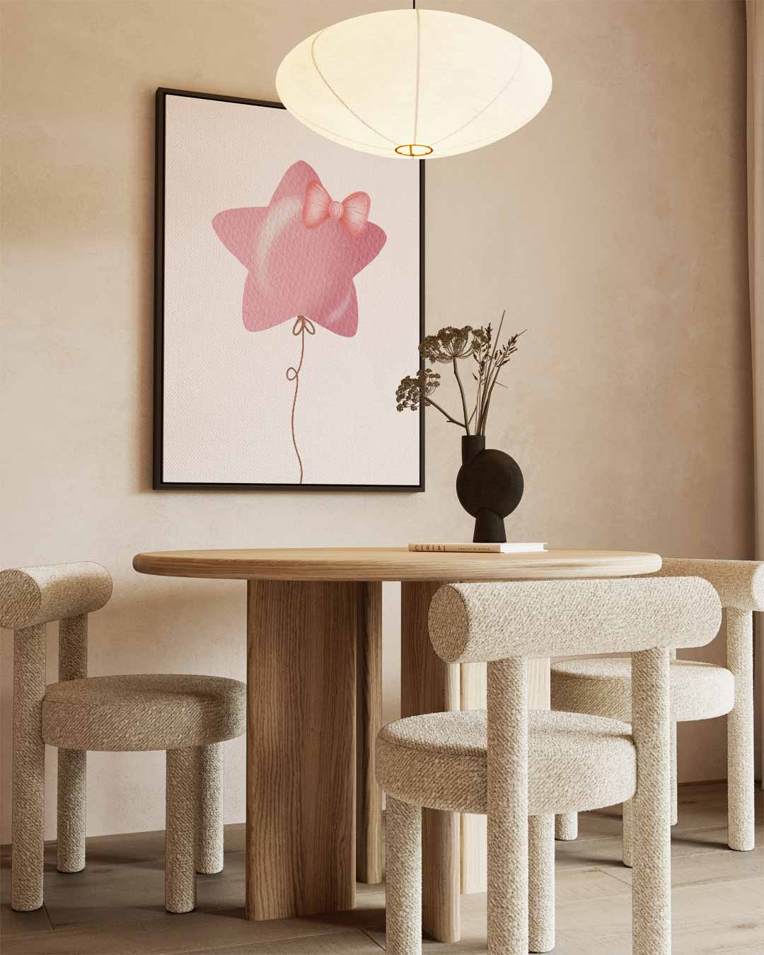 Stervormige Ballon met Strikje Kunstwerk-canvas-dibond-plexiglas-wanddecoratie-WallArtistic