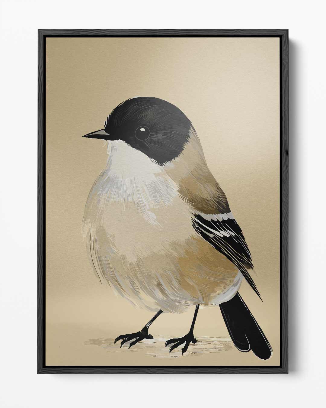 Schattige Pimpelmees Illustratie Kunstwerk-canvas-dibond-plexiglas-wanddecoratie-WallArtistic