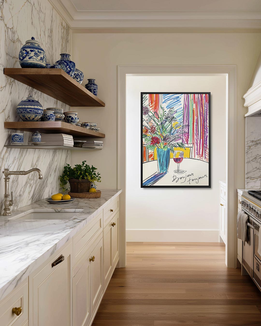 Kleurrijke bloemenvaas Kunstwerk