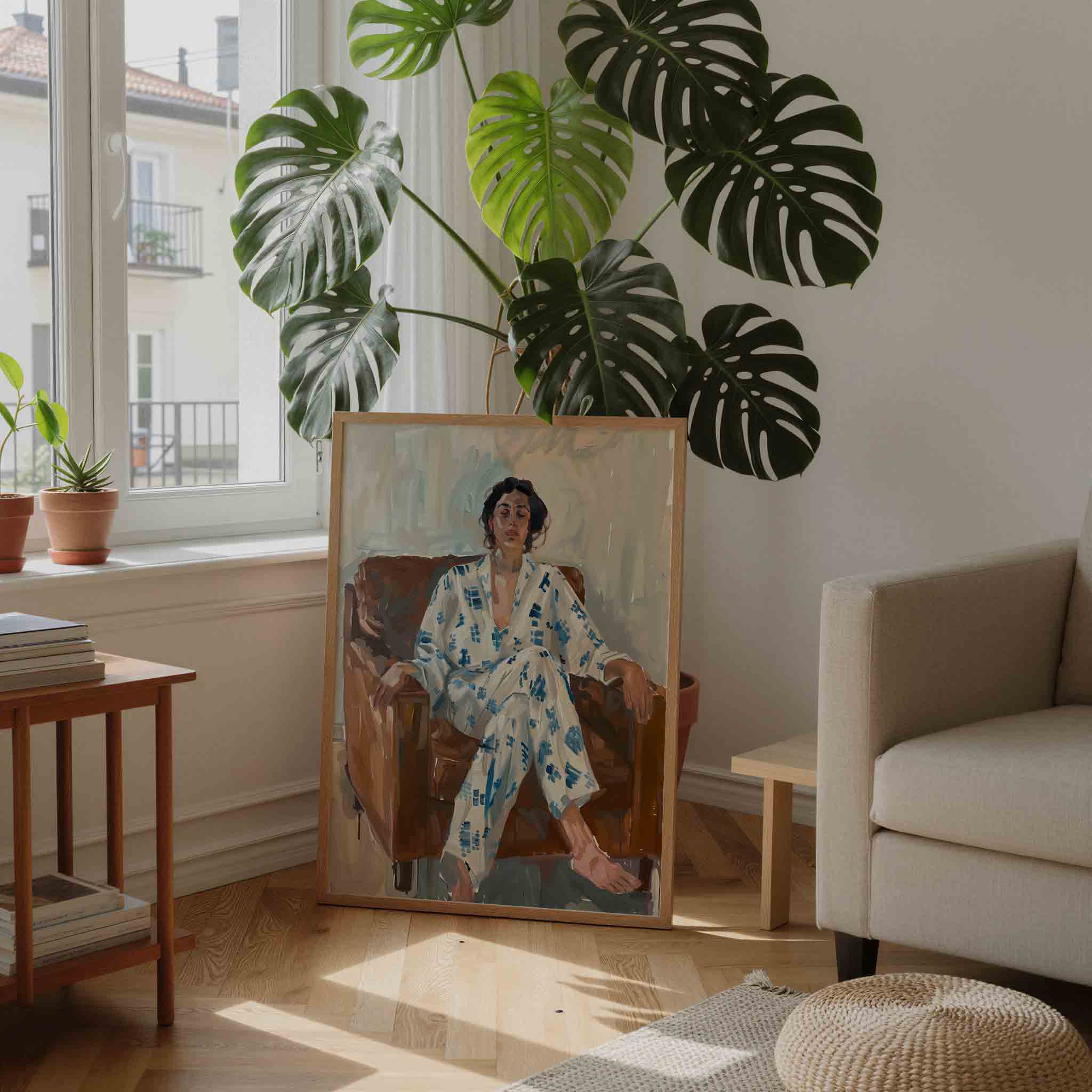 Vrouw in stoel Poster