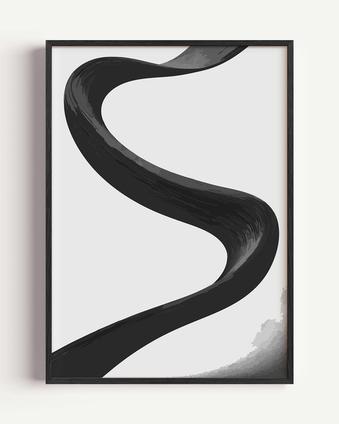 Elegante Zwarte Krul Wandkunst Poster