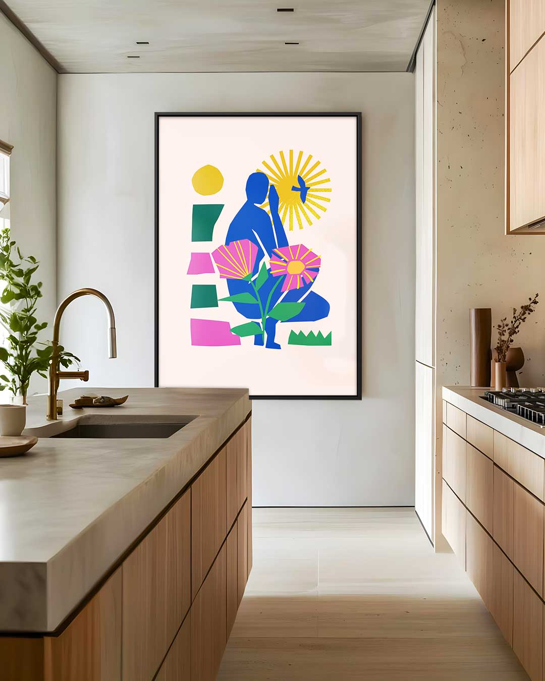 Zonsondergang Silhouet Kunstwerk-canvas-dibond-plexiglas-wanddecoratie-WallArtistic