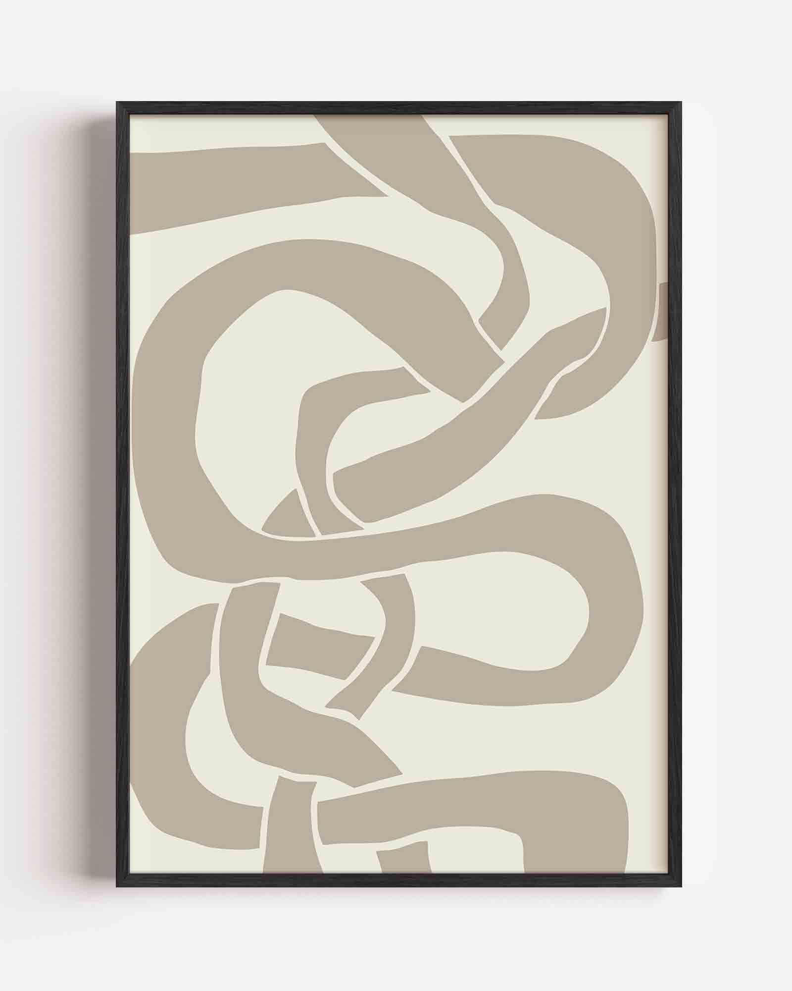 Abstracte beige vormen Poster