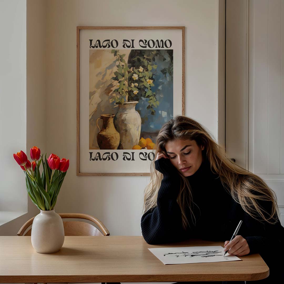 Vintage Italiaanse Bloemenvaas Poster-WallArtistic