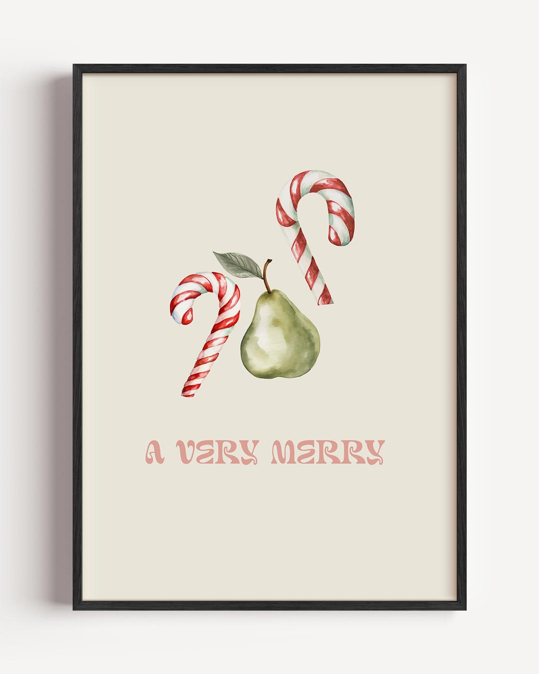 Feestelijke Kerstposter met Snoepstokken Poster-WallArtistic