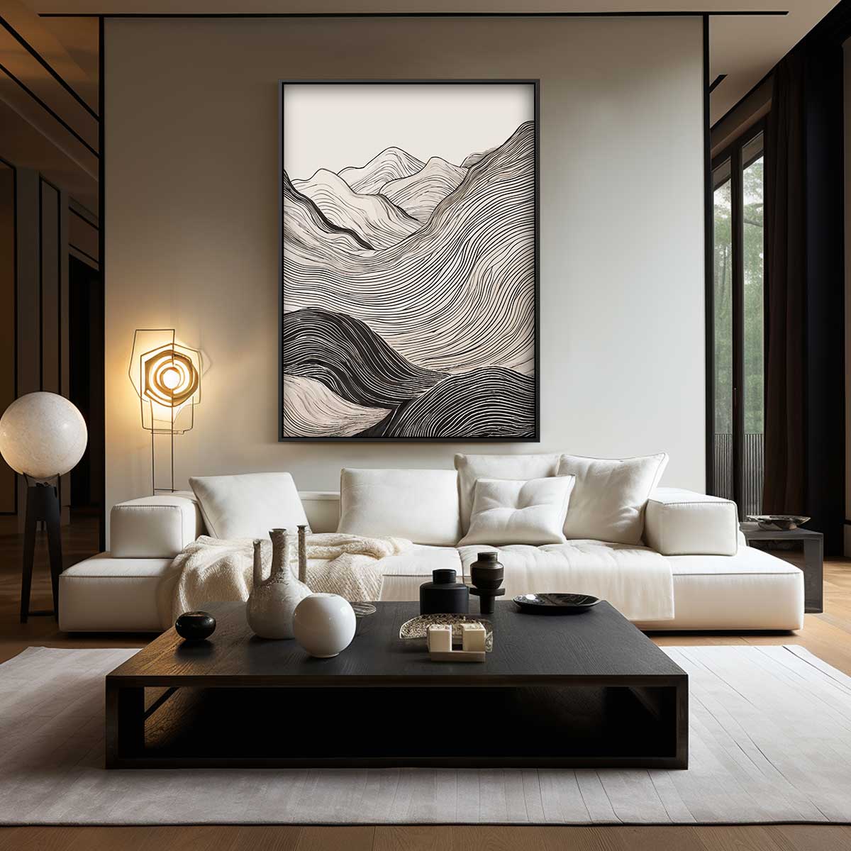Linnen Bergenlandschap Kunstwerk-canvas-dibond-plexiglas-wanddecoratie-WallArtistic