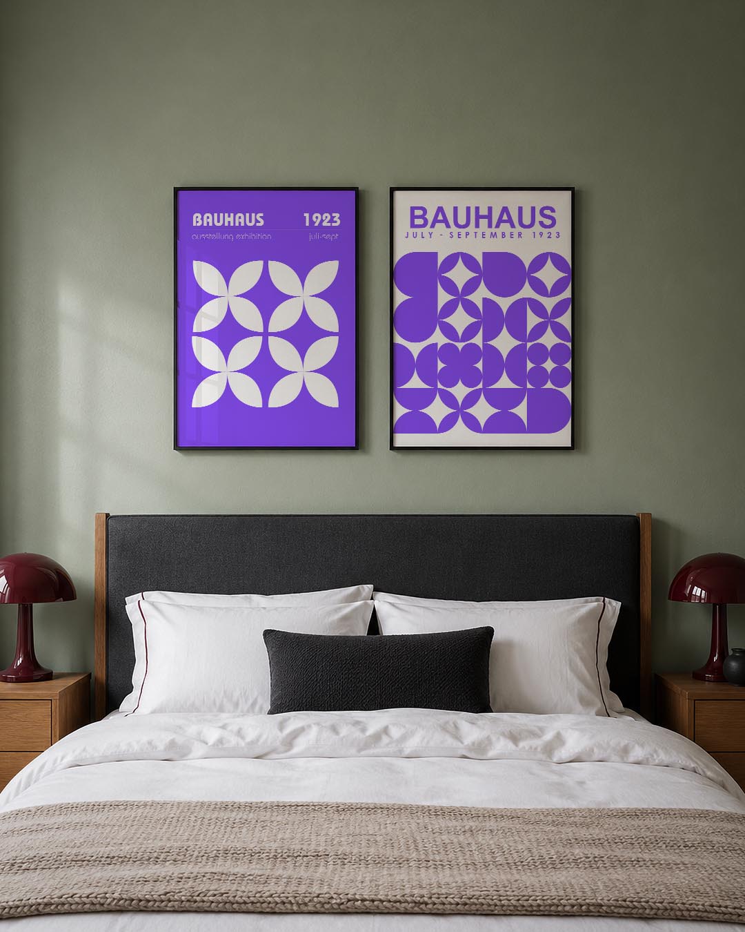Vormenspel in paars Posterset