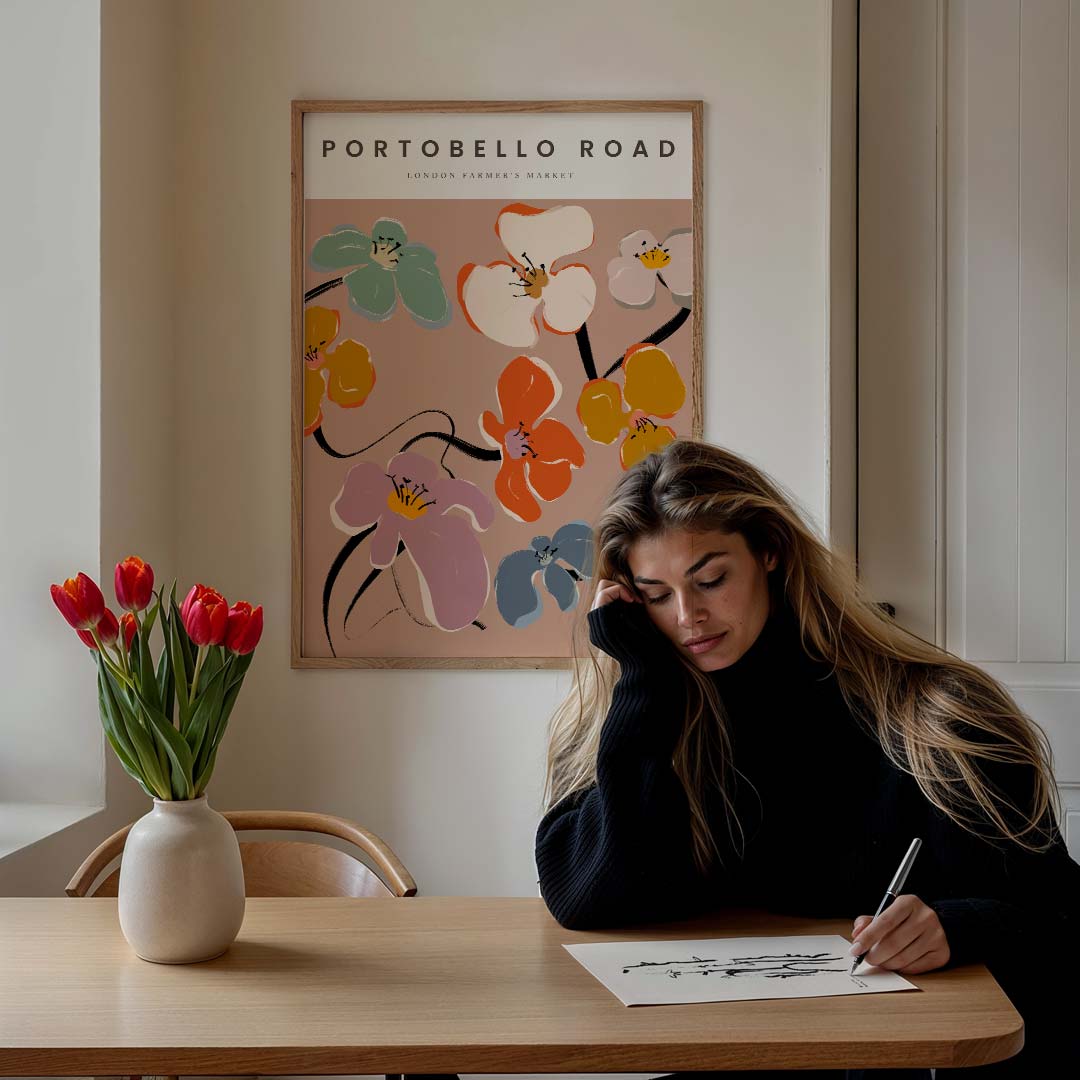 Bloemenpracht op Portobello Road Poster-WallArtistic