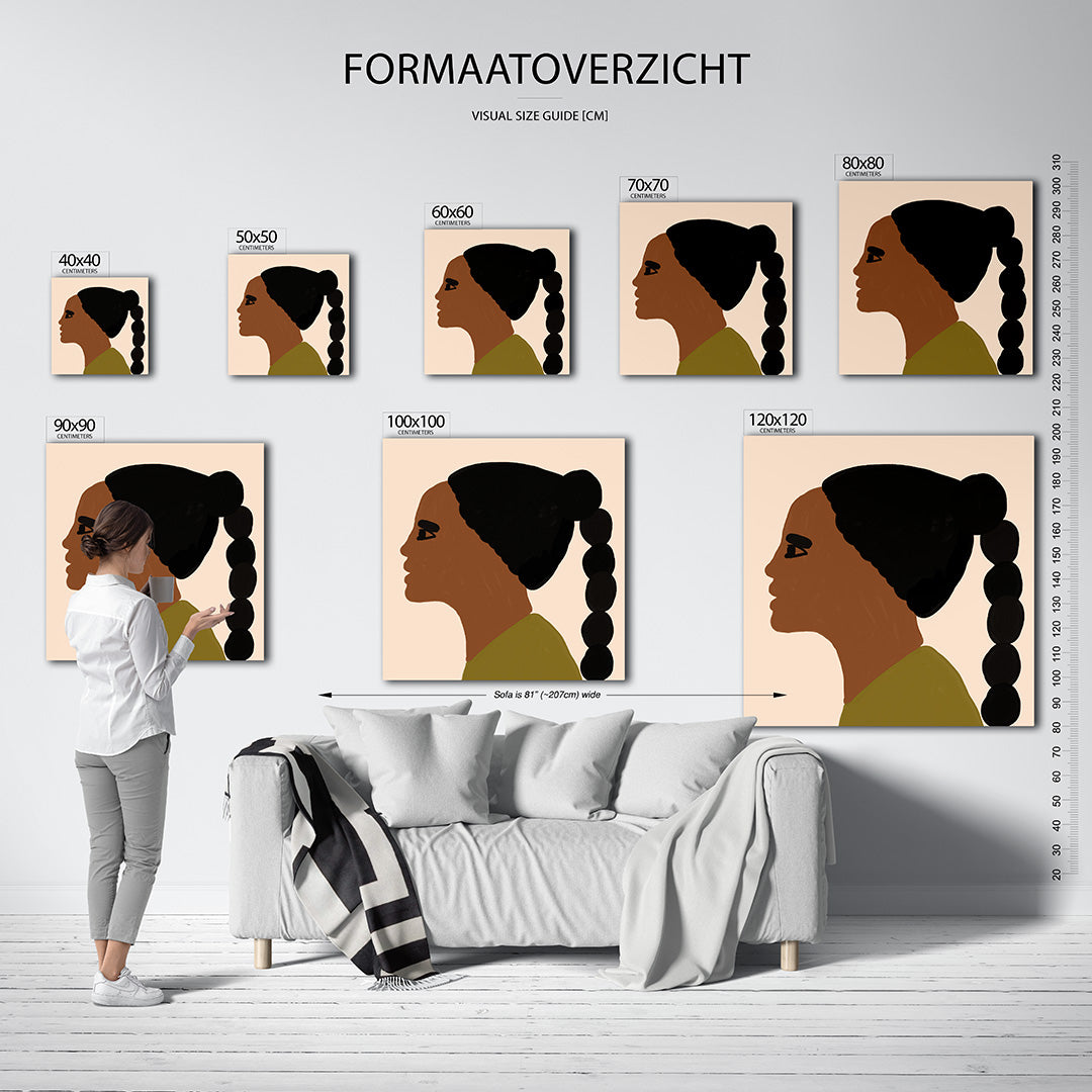Portret zijaanzicht Kunstwerk