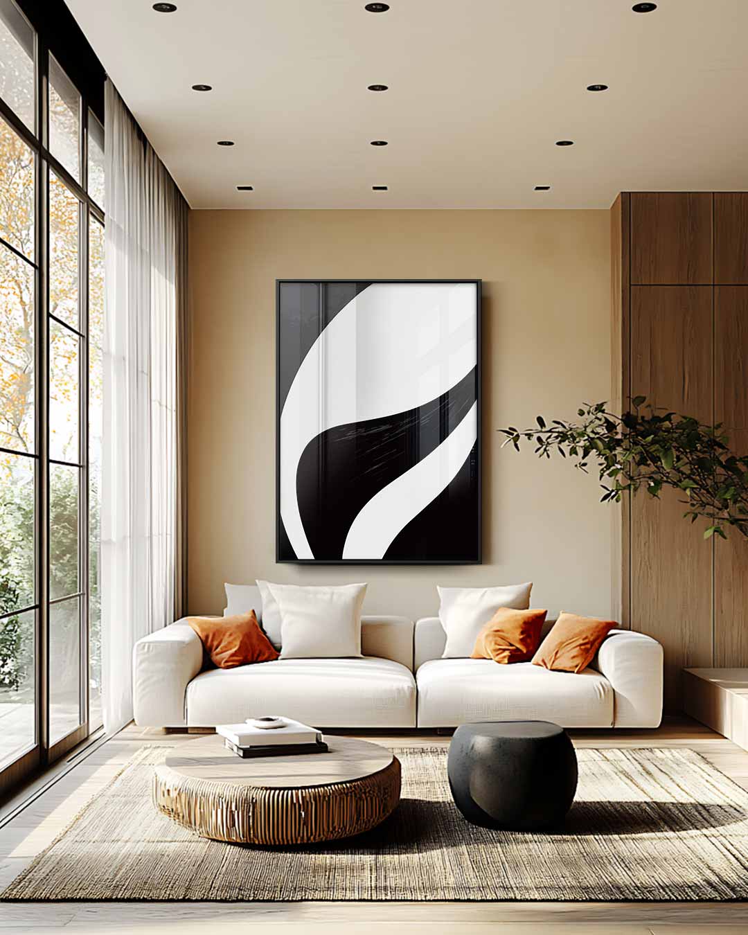 Golvende Yin-Yang Kunstwerk-canvas-dibond-plexiglas-wanddecoratie-WallArtistic