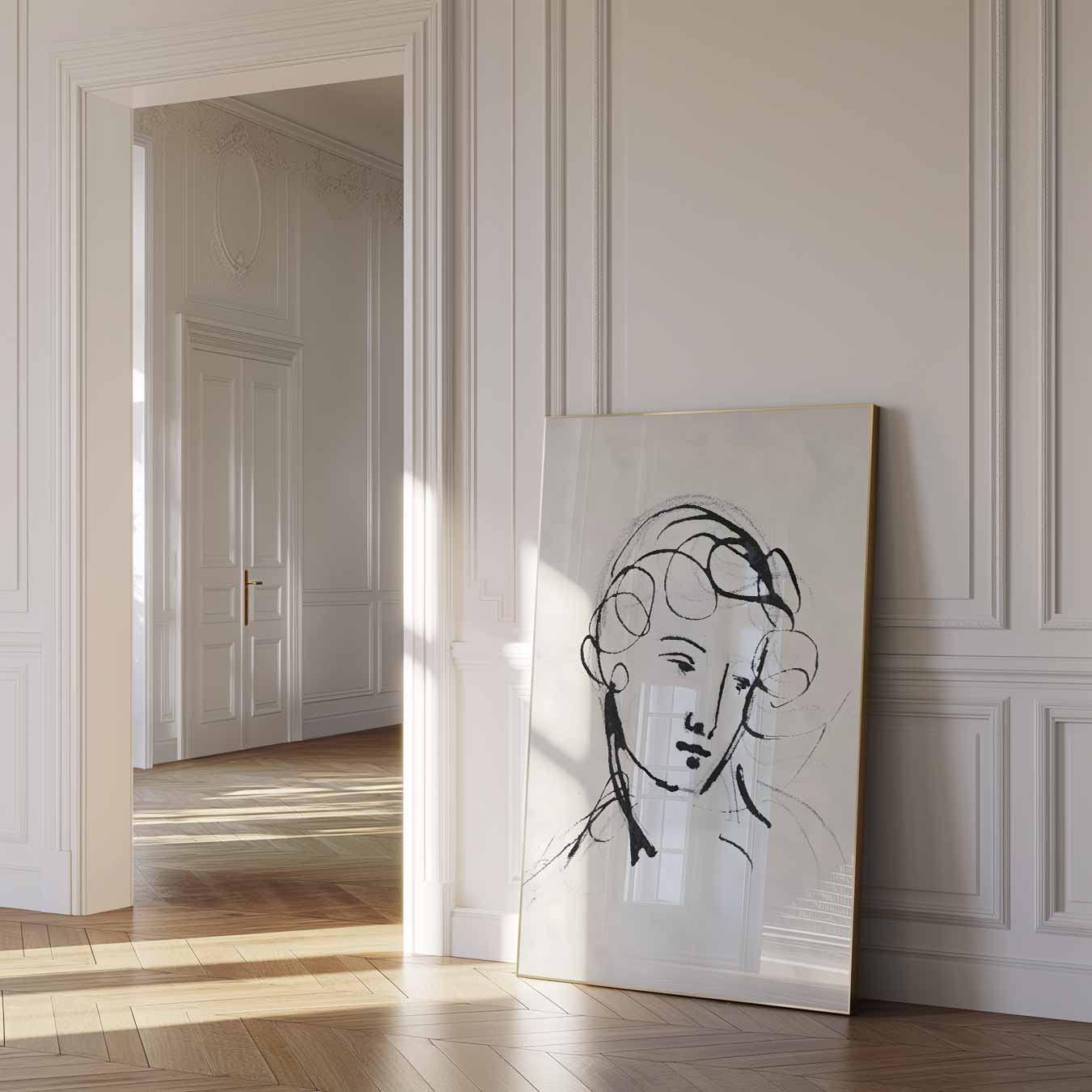 Elegante Lijntekening Vrouw Poster
