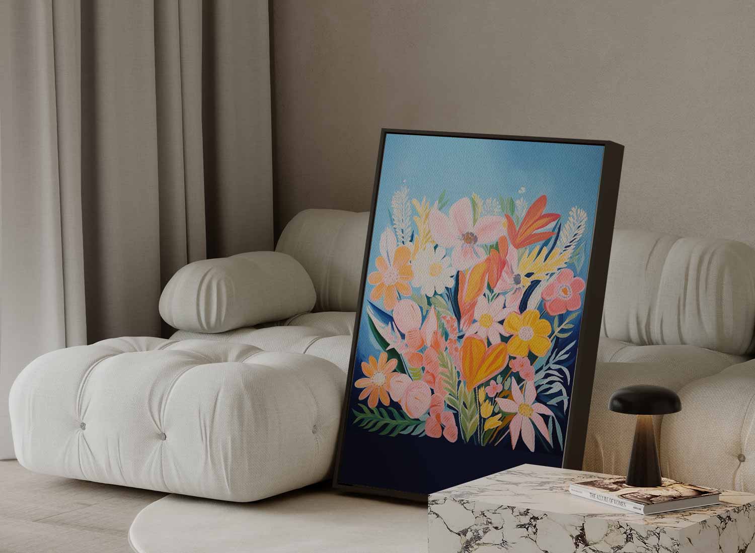 Vrolijke Bloemenpracht Kunstwerk-canvas-dibond-plexiglas-wanddecoratie-WallArtistic