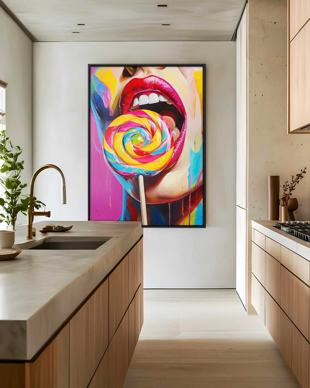 Kleurrijke Snoepfantasie Kunstwerk-canvas-dibond-plexiglas-wanddecoratie-WallArtistic