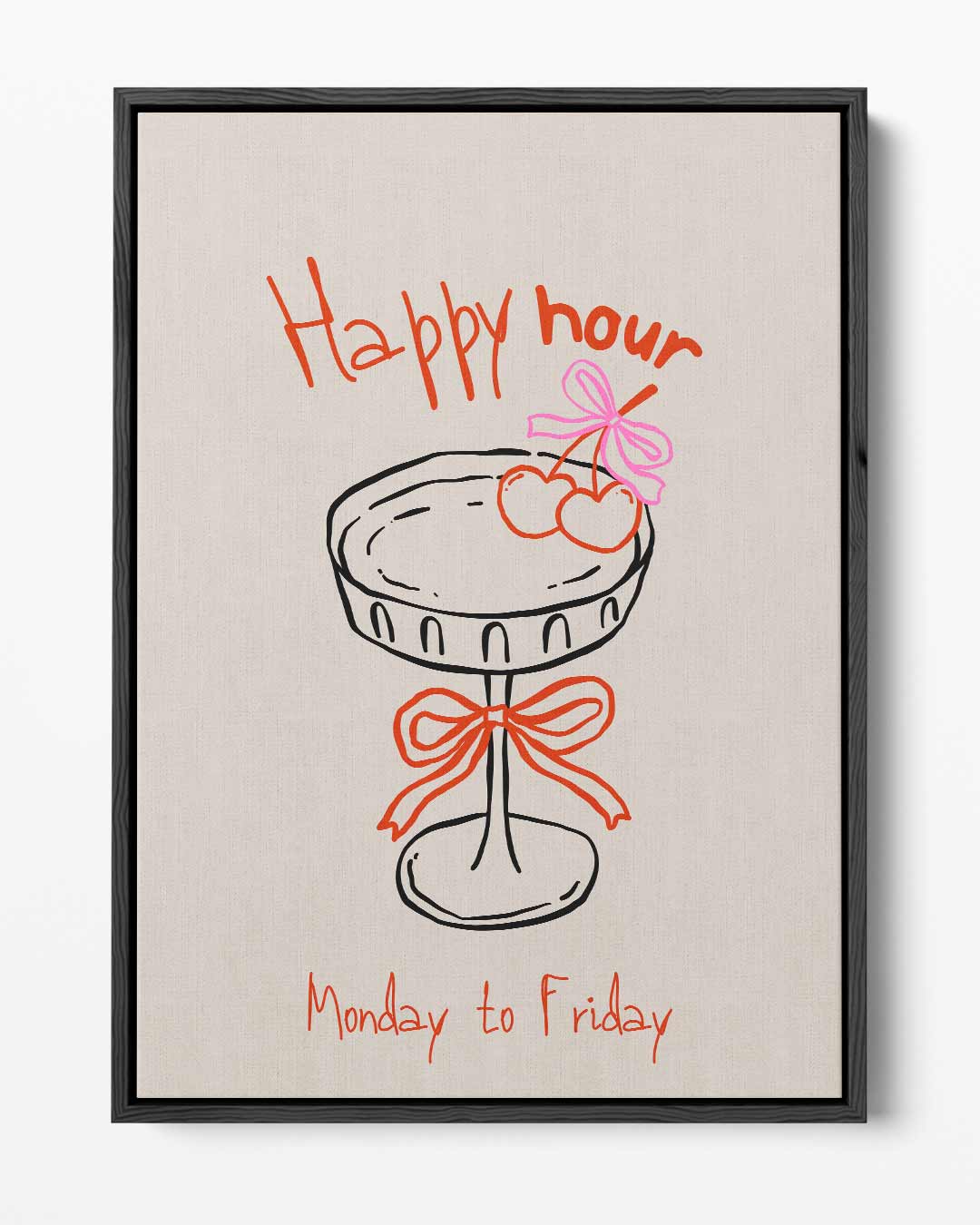 Happy Hour Illustratie Kunstwerk-canvas-dibond-plexiglas-wanddecoratie-WallArtistic