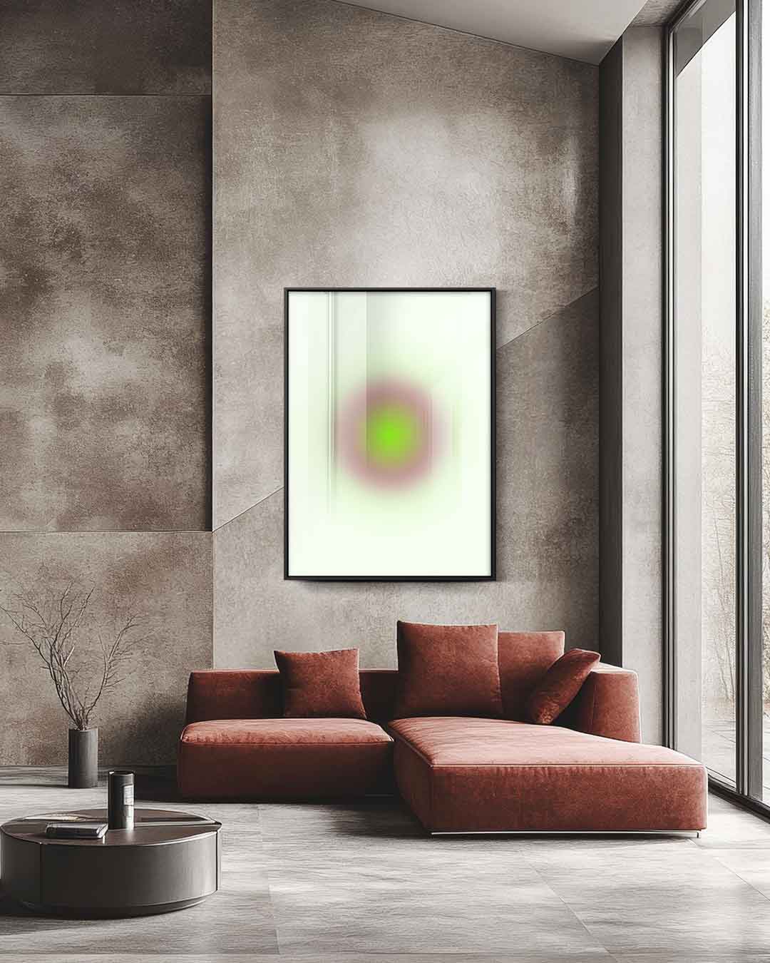 Groene Rust Cirkel Kunstwerk-canvas-dibond-plexiglas-wanddecoratie-WallArtistic