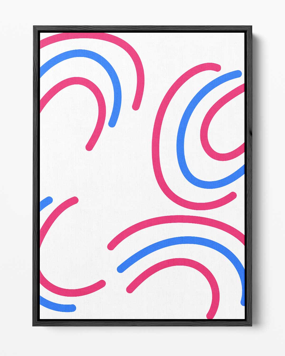 Vrolijke Krullen op Wit Kunstwerk-canvas-dibond-plexiglas-wanddecoratie-WallArtistic