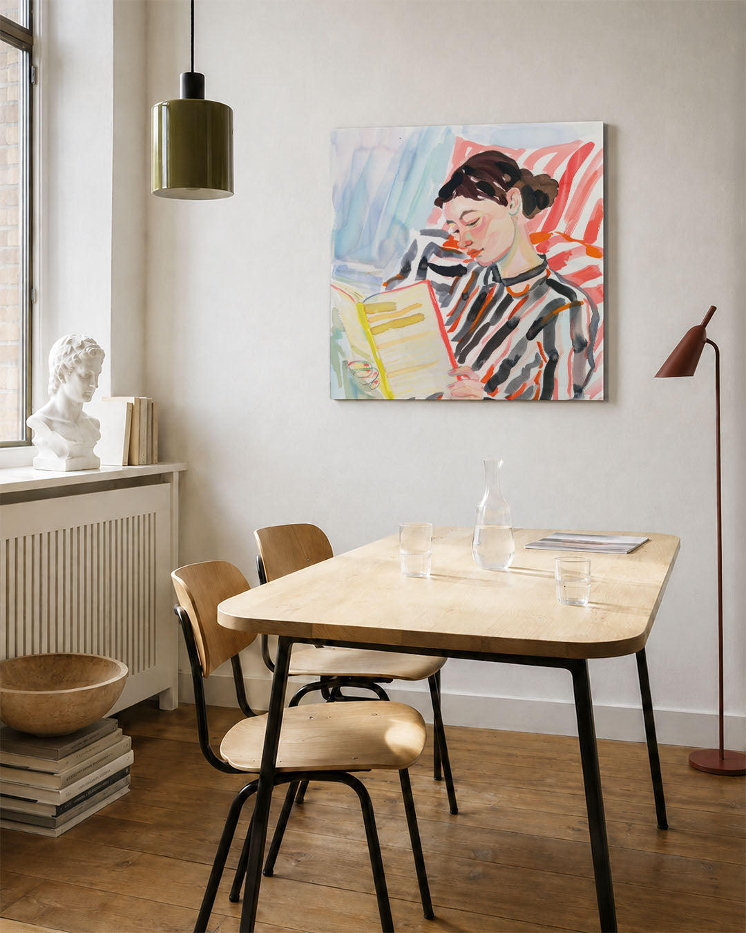 Lezende vrouw Kunstwerk