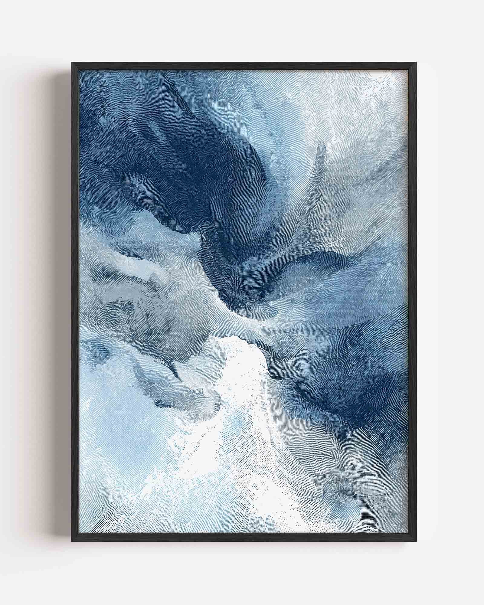 Abstracte blauwe vormen Poster