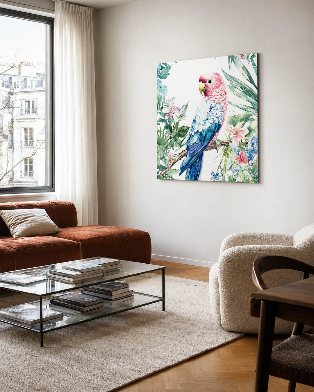 Vrolijke papegaai Kunstwerk