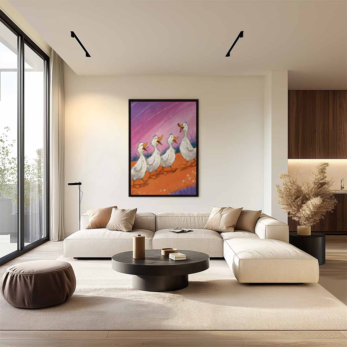 Eendjes op Avontuur Kunstwerk-canvas-dibond-plexiglas-wanddecoratie-WallArtistic