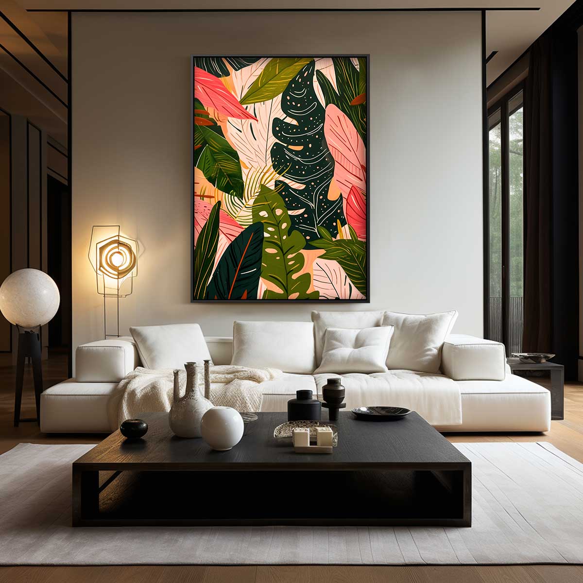 Tropische Bladeren Mix Kunstwerk-canvas-dibond-plexiglas-wanddecoratie-WallArtistic